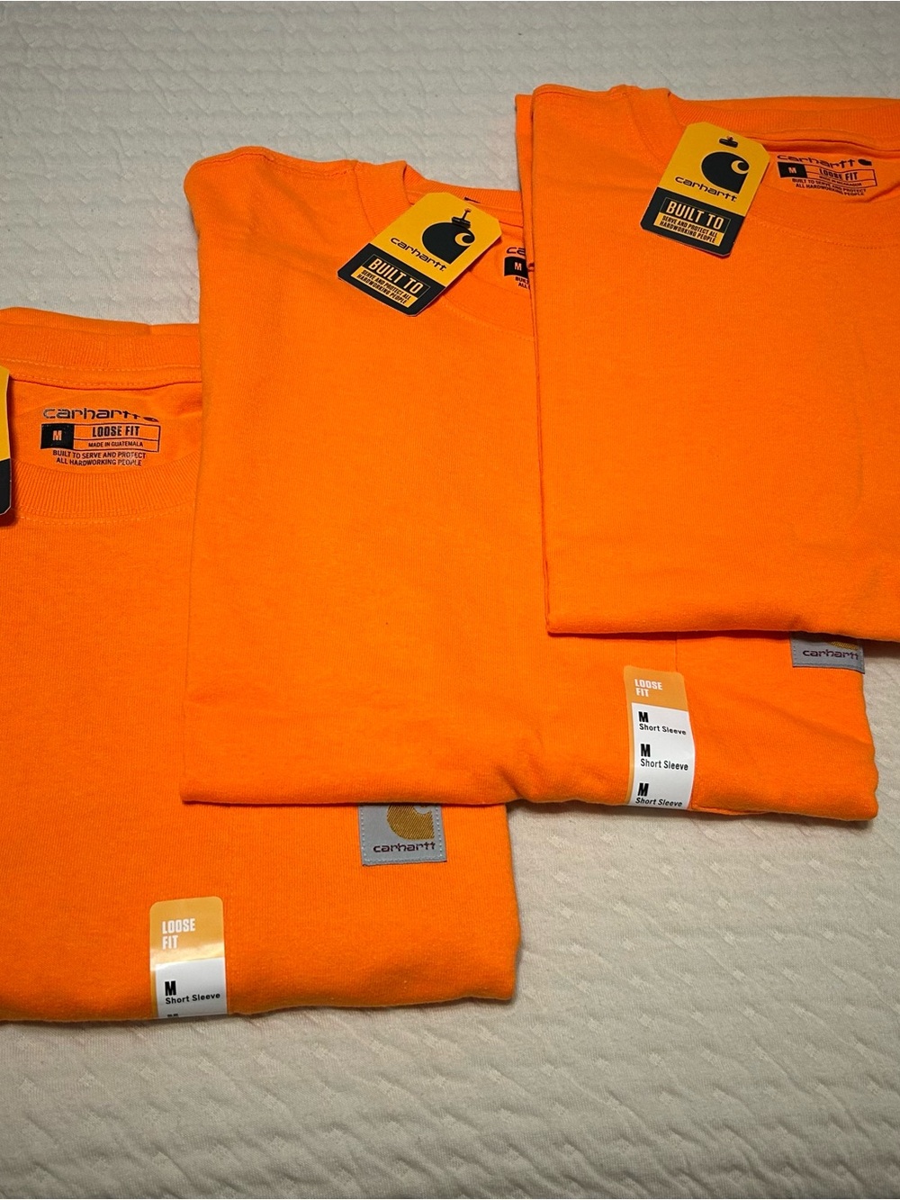Carhartt Men’s Short Sleeve T-Shirts in Hi-Vis Orange - 3 Pack